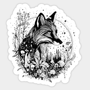 Fox linework Sticker